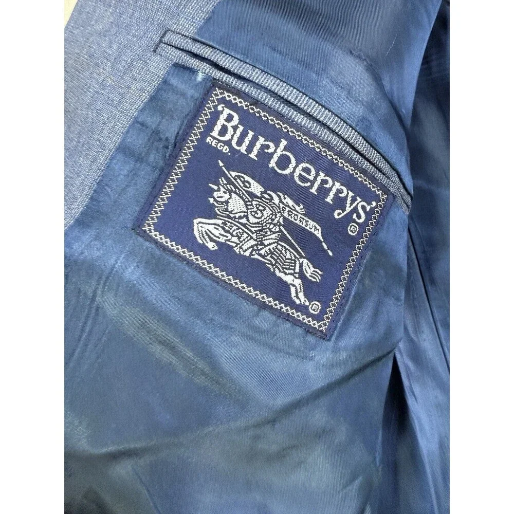 Burberry Porsum Wool Suit Formal Made USA Bullocks 70s 80s | Blue | Size Unknown